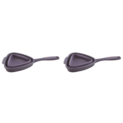 2PK Dexas Silicone 35.5cm Triangle Strainer Large - Purple