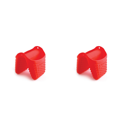 2PK Dexas Silicone 7.5cm Pinch Oven Hand Mitt Protection - Red
