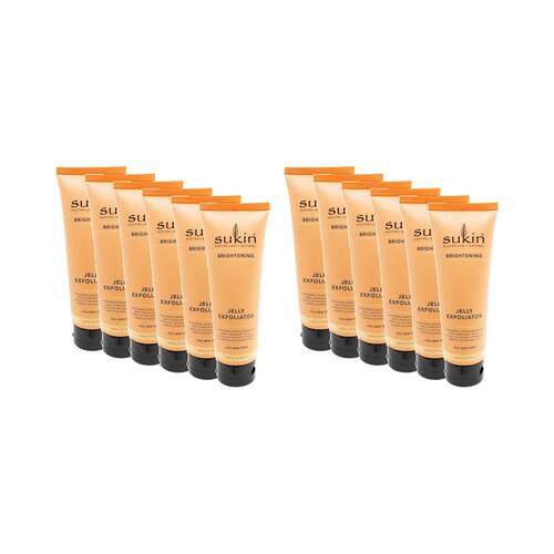 12PK Sukin Brightening Jelly Exfoliator Paraben Free Skincare 125ml Passionfruit