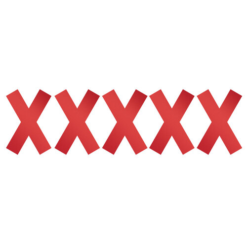 5PK Durable Marking Sign Shape Cross Sticker - Red