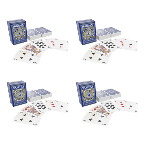 4x 52pc Crown & Andrews Sequence Playing Cards Game Deck Set