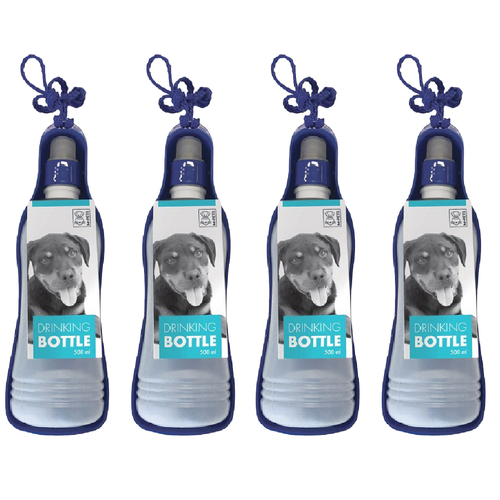 4PK M-Pets 500ml Dog/Puppy Pet Travel/Walk Water Portable Drinking Bottle Cup Medium