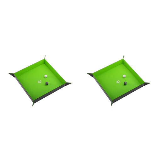 2PK Gamegenic Magnetic Dice Tray Square 269x269mm Black/Green