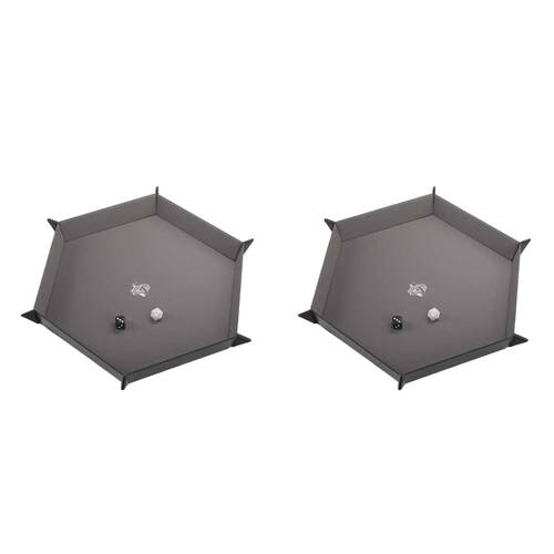 2PK Gamegenic Magnetic Dice Tray Hexagonal 353x353mm Black/Gray