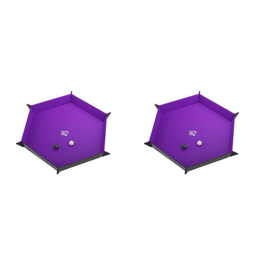 2PK Gamegenic Magnetic Dice Tray Hexagonal 353x353mm Black/Purple