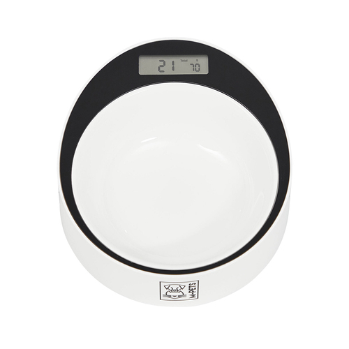 M-Pets 20.5cm Round Yumi Smart Pet/Dog/Cat Food Bowl White & Black