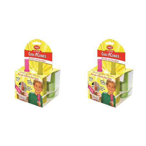 2x 4pc Jokari Reusable Ice Cream Cool Cones Assorted 9cm