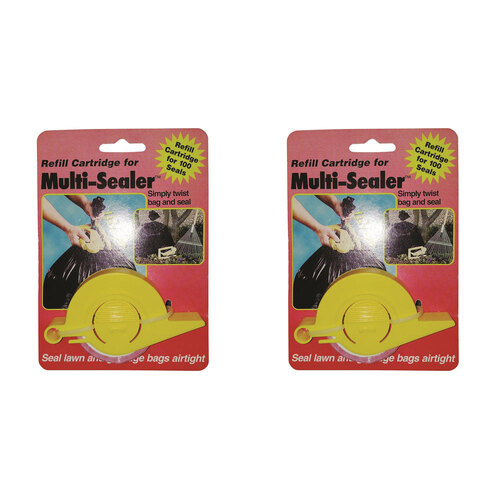 2PK Jokari Multi-Sealer Refill Cartridge For 100 Seals Yellow 15cm