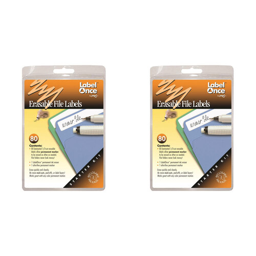 2x 82pc Jokari Erasable File Labels/Marker/Eraser Starter Kit White