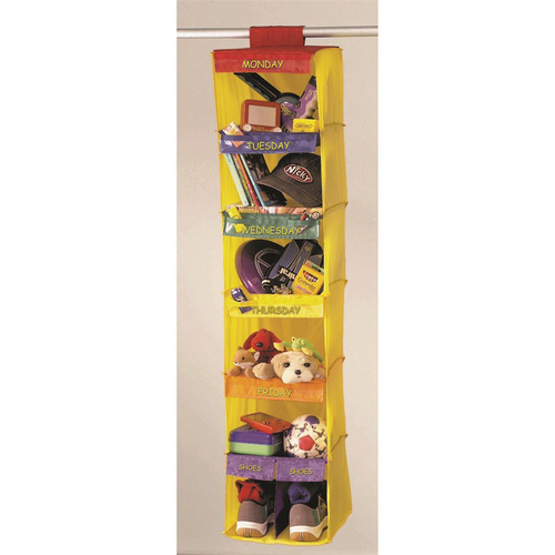 Jokari 33cm Kids Weekly Hanging Clothes Organiser - Yellow