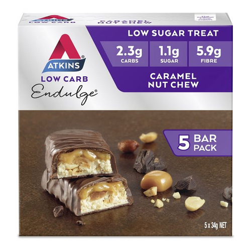 5pc Atkins Low Carb 34g Endulge Bar - Caramel Nut Chew