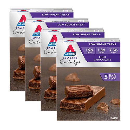 4x 5pc Atkins Low Carb 30g Endulge Bar - Milk Chocolate