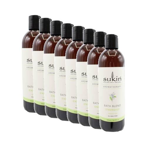 8PK Sukin Bath Oil Blend Natural Aromatherapy Energise Paraben Free 500ml