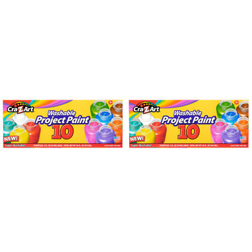 2x 10pc Cra-Z-Art Stationery Washable Kids Painting Pack 3y+ Multi Colours