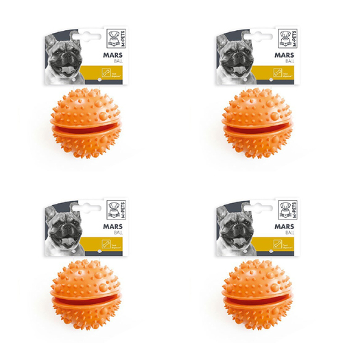 4PK M-Pets 8cm Mars Ball Dog/Puppy Interactive Pet Teaser/Exercise Bouncy Toy Assort