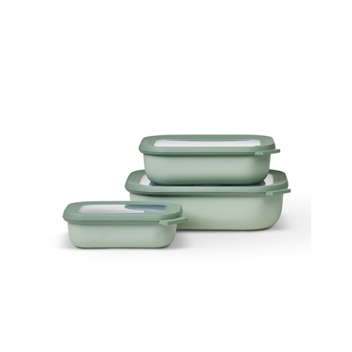 3pc Mepal Multi Cirqula Food Bowl w/ Lid Set 500ml/1L/2L - Nordic Sage