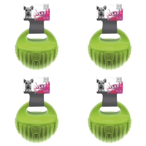 4PK M-Pets 7.7cm Arco Ball Dog/Puppy Interactive Fun Pet Fetch/Exercise Toy Green