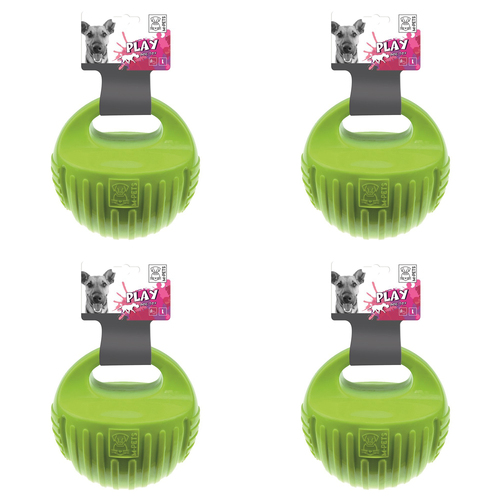 4PK M-Pets 7.7cm Arco Ball Dog/Puppy Interactive Fun Pet Fetch/Exercise Toy Green