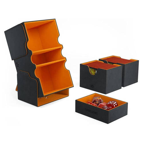 Gamegenic Stronghold 200+ XL Card/Dice Holder Box Black/Orange