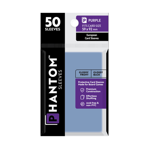 50pc Phantom Sleeves 59x92mm Game Card Case Purple Gloss/Gloss