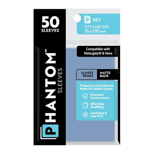 50pc Phantom Sleeves 75x105mm Game Card Case Sky Gloss/Matte