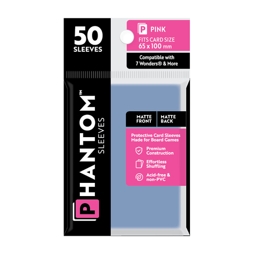 50pc Phantom Sleeves 65x100mm Game Card Case Pink Mate/Mate