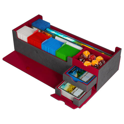 Gamegenic Cards Rail 1000+ Holder Storage Organiser - Grey/Red