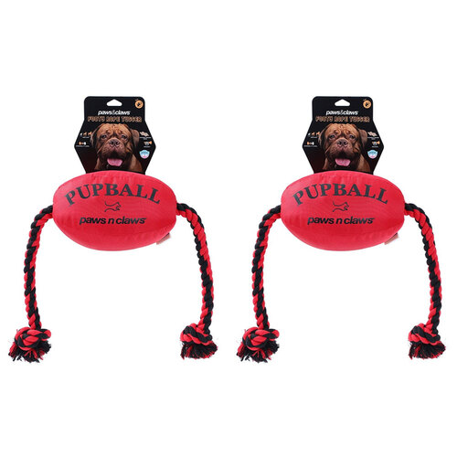 2PK Paws & Claws Footy Oxford Rope Tugger 75X25X20cm