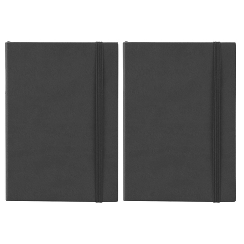 2PK Scripto A5 Flexi Home Office Meeting Writing Journal Black/Lined Paper