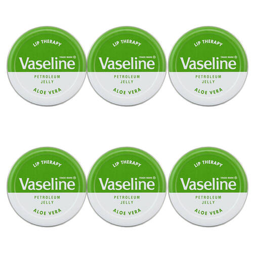 6PK Vaseline Lip Therapy Petroleum Moisturising Jelly Balm 20g Aloe Vera