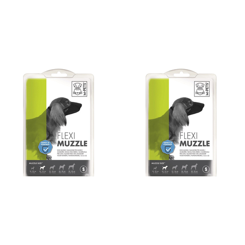 2PK M-Pets 22cm Flexi Muzzle Dog/Puppy Pet Biting/Barking w/ Adjustable Strap Small