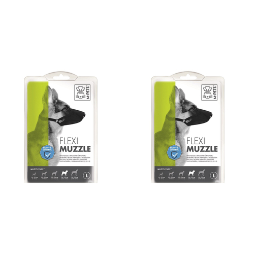 2PK M-Pets 30cm Flexi Muzzle Dog/Puppy Pet Biting/Barking w/ Adjustable Strap Large
