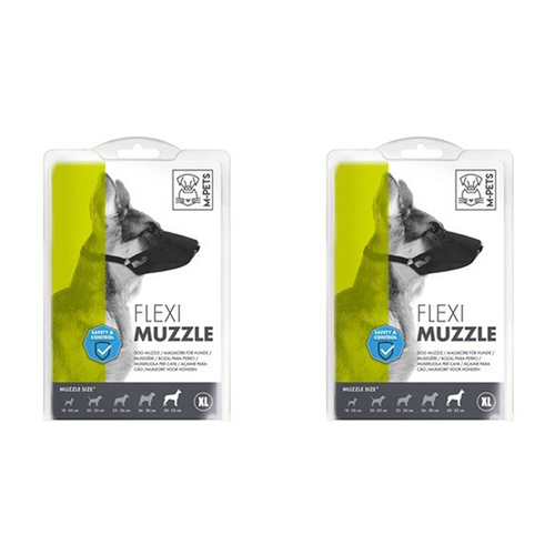 2PK M-Pets 35cm Flexi Muzzle Dog/Puppy Pet Biting/Barking w/ Adjustable Strap XL