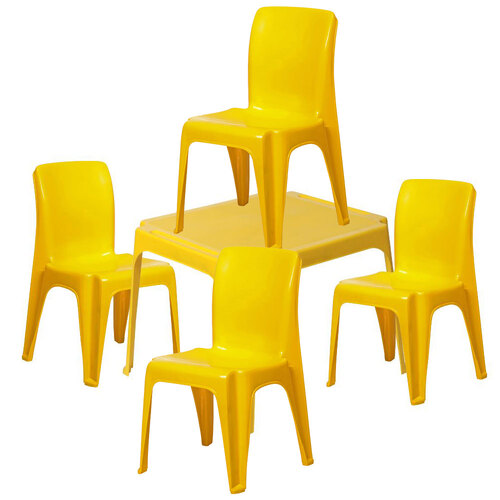 Tuff Play Kids Furniture Tinker Table & Chairs Set - Sunshine Yellow