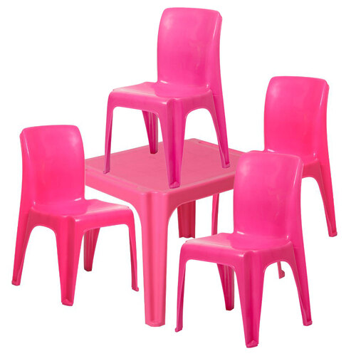 Tuff Play Kids Furniture Tinker Table & Chairs Set - Fairy Floss Pink