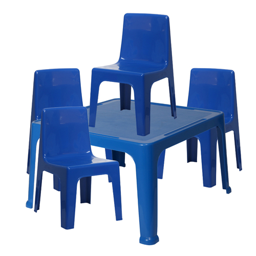 Tuff Play Kids/Children Furniture Table & Chairs Set - Officer Blue