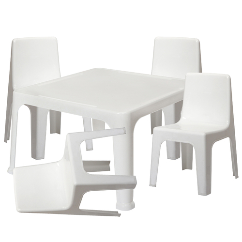 Tuff Play Kids/Children Furniture Table & Chairs Set - Chalk White