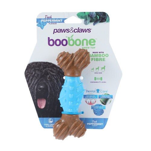Paws & Claws BooBone Dental Bone Chew Toy - Peppermint