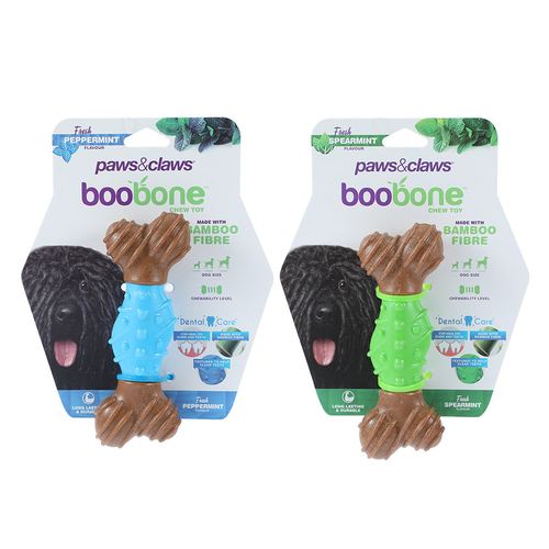 2x Paws & Claws BooBone Dental Bone Chew Toy - Peppermin/Spearmint