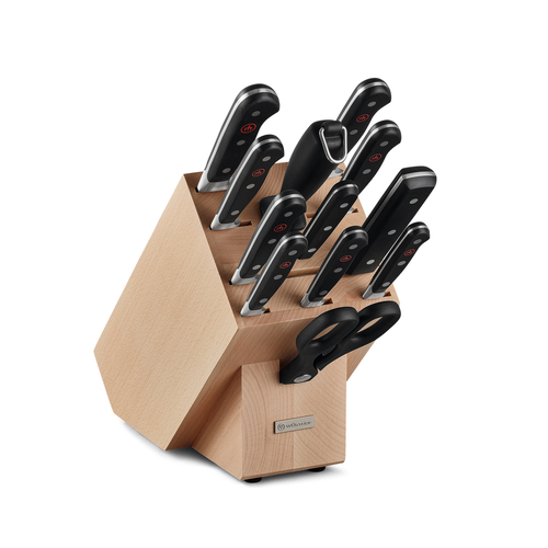 13pc Wusthof Classic Shears/Fork/Cleaver Knife Block Set 12-Slot
