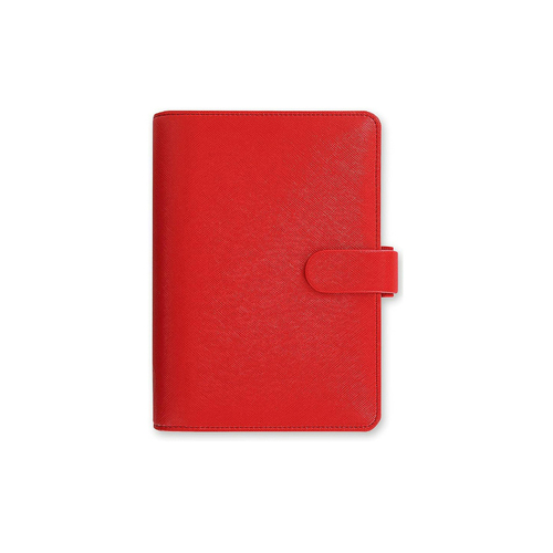 Filofax Saffiano Personal Compact Organiser Faux Leather - Poppy Red
