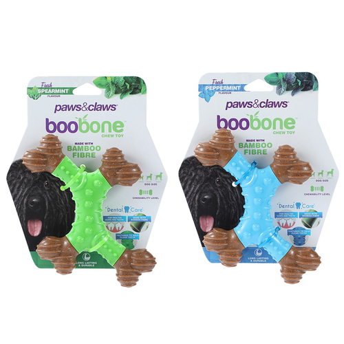 2x Paws & Claws BooBone 4 Way Dental Bone - Peppermint/Spearmint