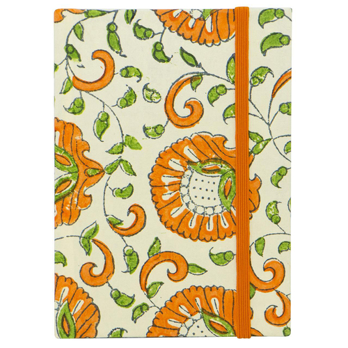 Lantern Studios A6 Journal/Notebook Hardcover Stationery Indian Orange Flower