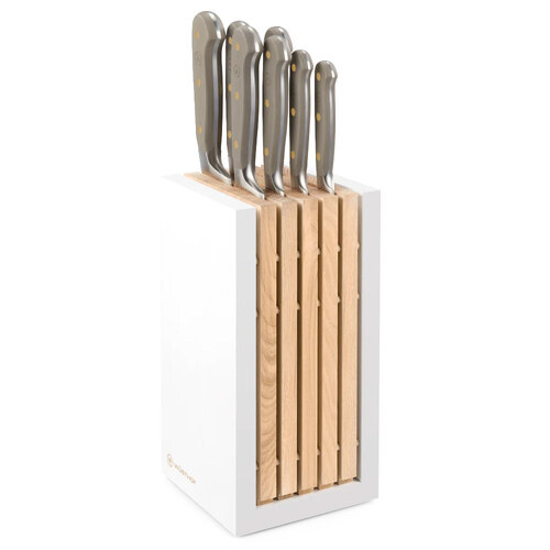 8pc Wusthof Classic Serrated/Santoku Knife Block Set - Velvet Oyster