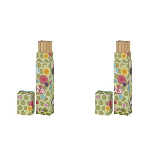 2x 12pc Lantern Studios Coloured Pencil w/ Cannister Set Cottage Garden
