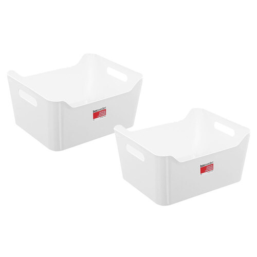 2PK Boxsweden Crystal Storage Container Xlge 37X30X17.5cm White