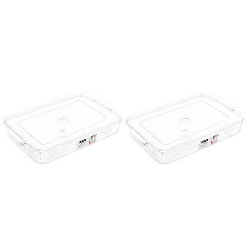 2PK Boxsweden Crystal 2.75L/33.5cm Storage Container w/ Lid Clear
