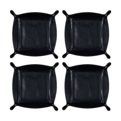 4PK Annabel Trends Mens Storage Loose Change Coin Jewellery & Keys Tray 12x12cm