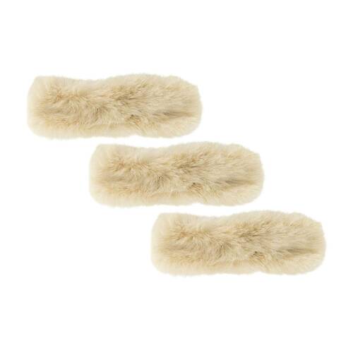 3PK Annabel Trends Womens Faux Fur Hair Clip Accessories 13cm - Blonde