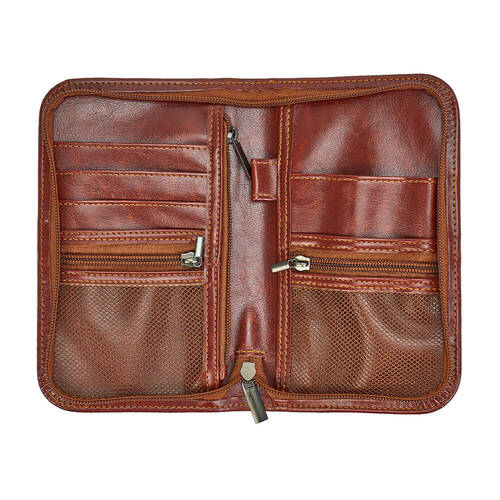 Annabel Trends Gentlemans Vegan Leather Travel Wallet - Brown